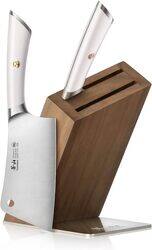 Cangshan ELBERT Series 3 Piece HUA Cleaver Knife Block Sets, Forged German Steel, Acacia Wood - White